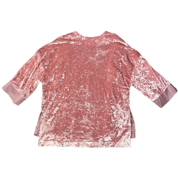 Free People Willow‎ & Clay Crushed Velvet Kimono Cardigan Pink XS/S Boho NWOT - Picture 12 of 12